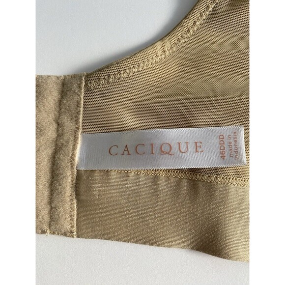 Cacique 46DDD Lot Of 2 Bras Nude & Black Lightly Lined Balconette Bra Underwire - Picture 3 of 10